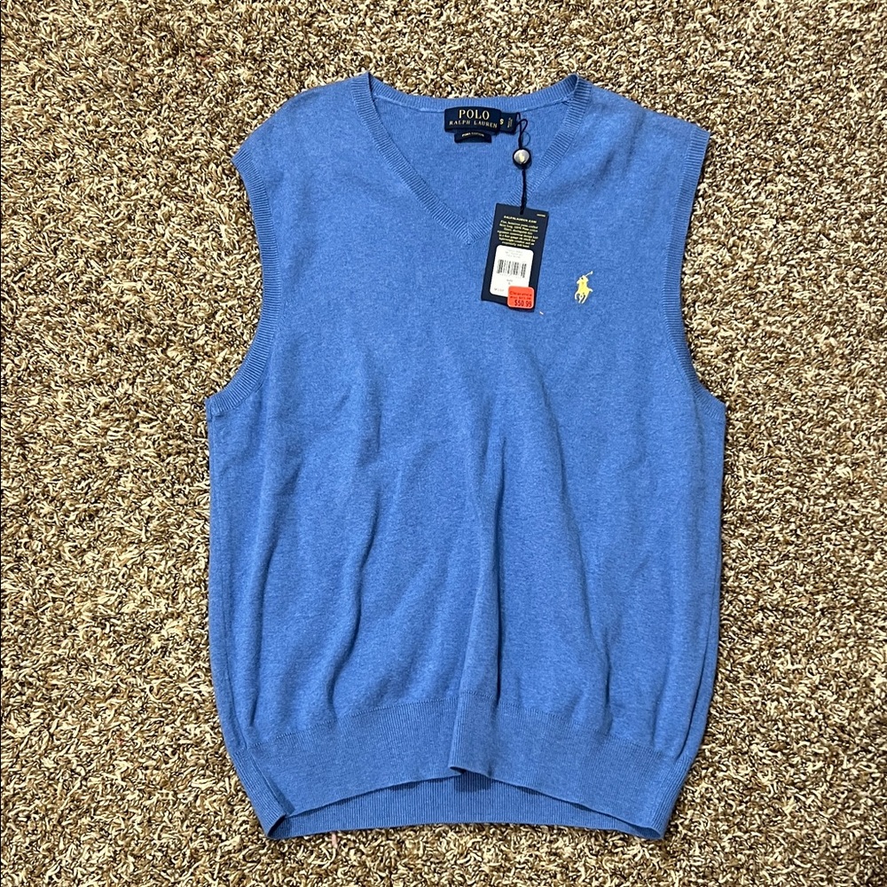 Polo by Ralph Lauren Blue V-Neck Sweater Vest